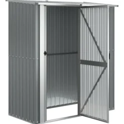 Best The Living Store Trädgårdsskjul grå 180,5x97x209,5 cm galvaniserat stål - Förråd & Redskapsbodar Skjul, Garage & Carports