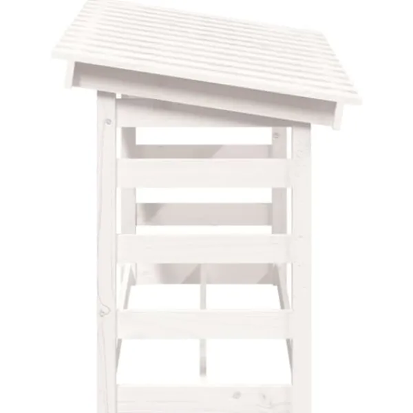 New The Living Store Vedställ vit 108x64,5x78 cm massiv furu - Tillbehör till vedställ & vedkorgar Tillbehör Till Vedeldade Kaminer & Öppna Spisar