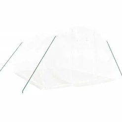 The Living Store Växthus med stålram vit 12 m² 4x3x2 m - Växthus