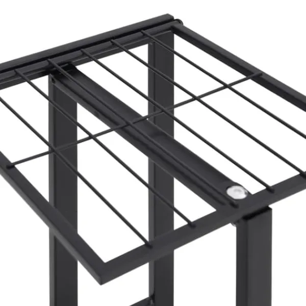 New The Living Store Växtställ på hjul 5 hyllor 44x23x100 cm svart järn - Växtställ Växtställ