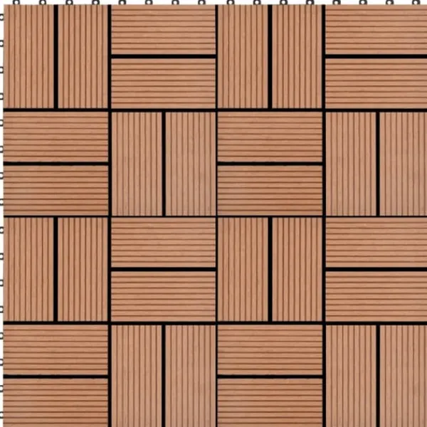 vidaXL Trall 11 st WPC 30x30 cm 1 kvm brun