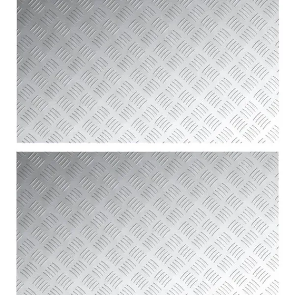 vidaXL Trappsteg Rektangulär 2 pcs Silver 90 x 50 cm Aluminium
