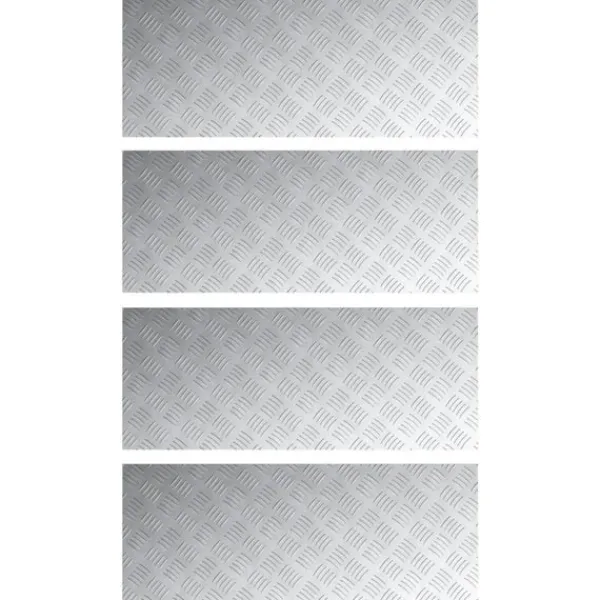 vidaXL Trappsteg Rektangulär 4 pcs Silver 100 x 40 cm Aluminium