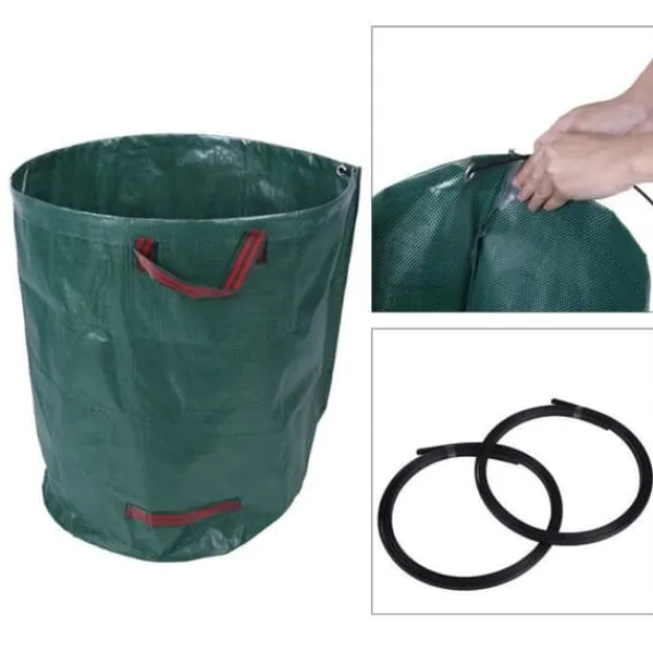 Trädgårdsavfallspåsar - 2st - Kapacitet 270L - Extrastark polypropylen - 50kg max