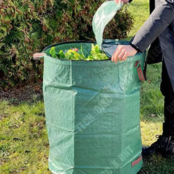 Trädgårdsavfallssäck - TD® - 4 stycken - Kapacitet 272L - Rivbeständig - Lock med handtag