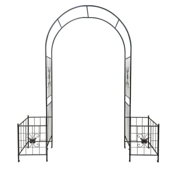 Best Trädgårdsbåge i metall för klätterväxter, hållbar svart båge för rosor och vinrankor, perfekt för bröllop, fest & trädgård 7,15 ft Valvbågar, Spaljéer, Bersåer & Pergolor