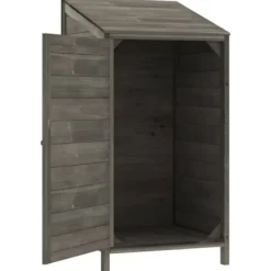 vidaXL Trädgårdsbod antracit 55x52x112 cm massivt granträ