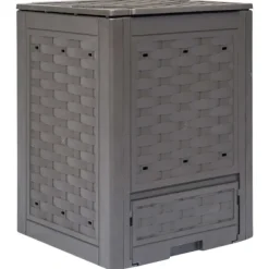 vidaXL Trädgårdskompost brun 60x60x83 cm 300 L plastrotting