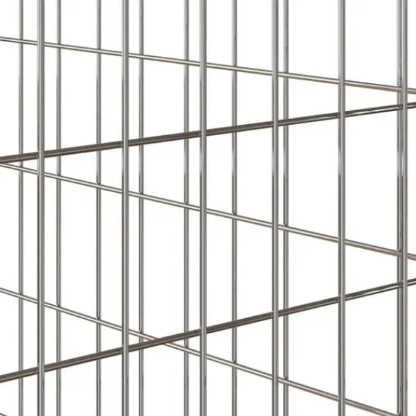 Trädgårdskompost i galvaniserat stål - Modulär stängselpanel | Färg: Metall | Storlek: 100x100x50 cm