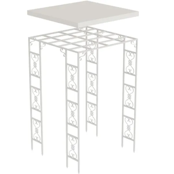 Best Trädgårdspergola, Metallkonstruktion, Lätt montering,180x180x270cm, VIT Valvbågar, Spaljéer, Bersåer & Pergolor