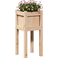 Clearance Trädgårdsplanterare Natur 31 x 31 x 70 cm Massiv furu Planteringsbänkar