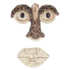 Trädgårdsprydnad, 2-delad trädansikte, 10x13x2,5 cm, Brun Trädgårdsprydnader