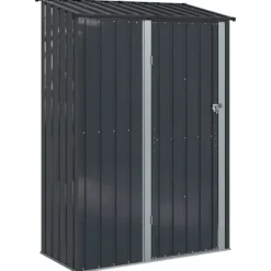 vidaXL Trädgårdsskjul Antracit 140,5 x 74 x 200 cm Metall