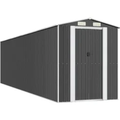 Hot Trädgårdsskjul antracit 192x772x223 cm galvaniserat stål Skjul, Garage & Carports