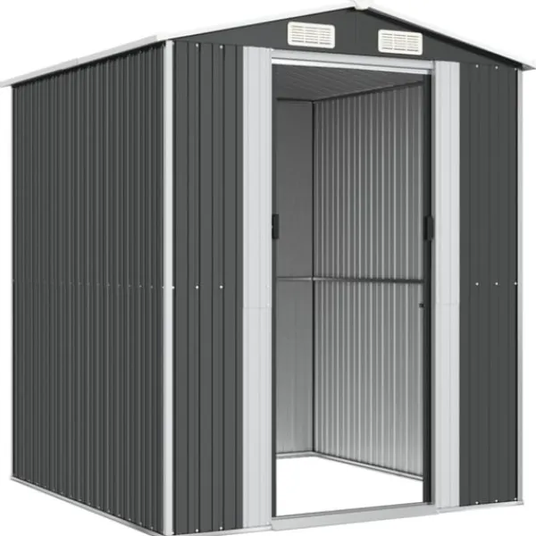 New Trädgårdsskjul antracit 192x191x223 cm galvaniserat stål Skjul, Garage & Carports