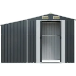 Clearance Trädgårdsskjul antracit 277x93x179 cm galvaniserat stål Skjul, Garage & Carports