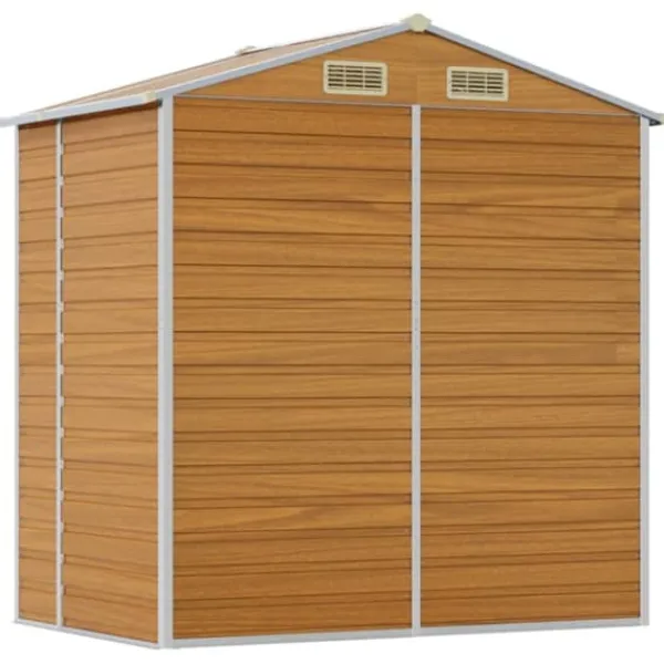 Best Trädgårdsskjul av galvaniserat stål - Utomhusförvaring | Färg: Ljusbrun | Storlek: 191x130x198 cm Skjul, Garage & Carports