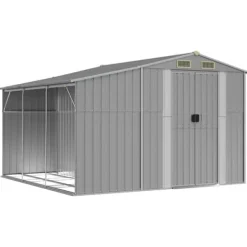Trädgårdsskjul i galvaniserat stål - Förvaring av verktyg | Färg: Grå | Storlek: 277x279x179 cm