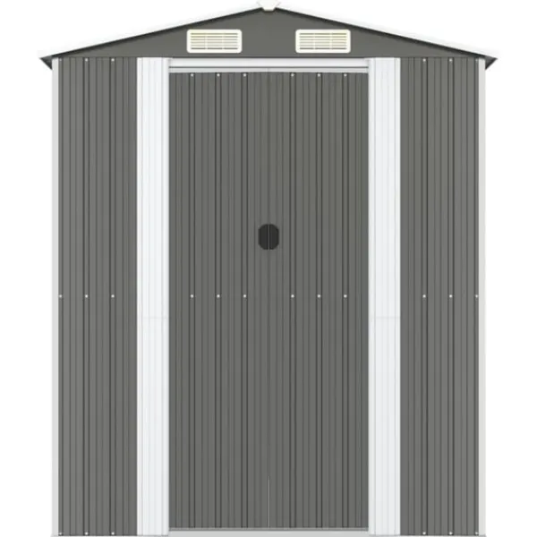vidaXL Trädgårdsskjul ljusgrå 192x357x223 cm galvaniserat stål