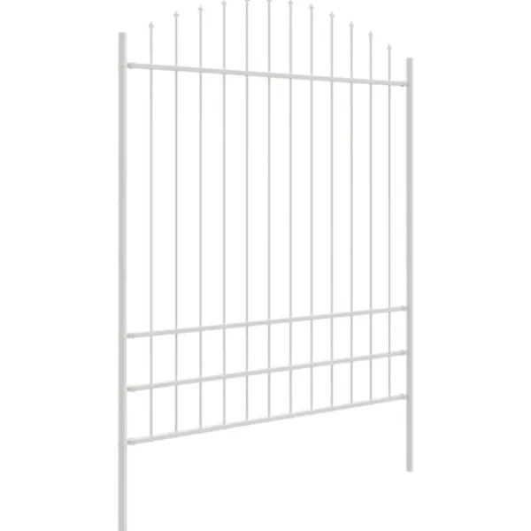 vidaXL Trädgårdsstängsel Vit 170 x 225 cm Pulverlackerat stål