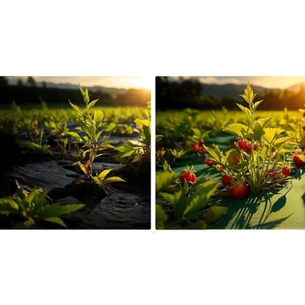 Outlet Trädgårdstextil 1,6 m x 50 m 90 g/m2 + 100 Plonos-nålar - svart och grön Markduk & Fiberduk