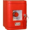 Tryckknapp 1Z 1R röd i hus OBC förnicklad ring SP22-WC-11/OBC/A