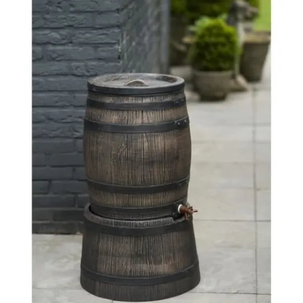 Online Tunnformad vattenuppsamlarbas - NATURE - 50 liter - Brun rotationsgjuten PE Regntunnor
