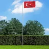 Turkisk flagga i polyester 90x150 cm - Hållbar och förstärkt | Färg: Röd och vit | Storlek: 90x150 cm
