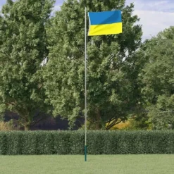 vidaXL Ukrainas flagga med mässingsöljetter 90x150 cm