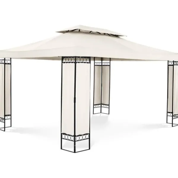 Best Uniprodo - Trädgårdspaviljong - 3 x 4 m - 160 g/m² - Gräddfärgad Tält & Lusthus
