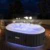 Hot Uppblåsbar bubbelpool för 6 personer – 196 x 196 x 66 cm – 87 AirJets – Vit Spa & Utomhusbad