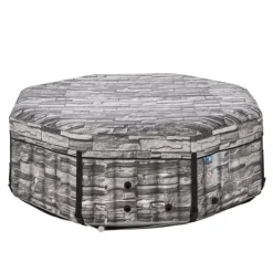 Sale Uppblåsbart spabad Carosino stenkänsla Ø195x70 cm för 5 personer [pro.tec] Spa & Utomhusbad