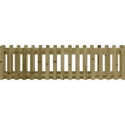 Clearance Upphöjd odlingslåda i impregnerad furu med staket-design | Storlek: 200x50x50 cm | Färg: Natur Planteringsbänkar