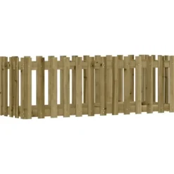 Upphöjd odlingslåda i impregnerad furu - Trädgårdslåda med staket-design | Storlek: 150x50x50 cm