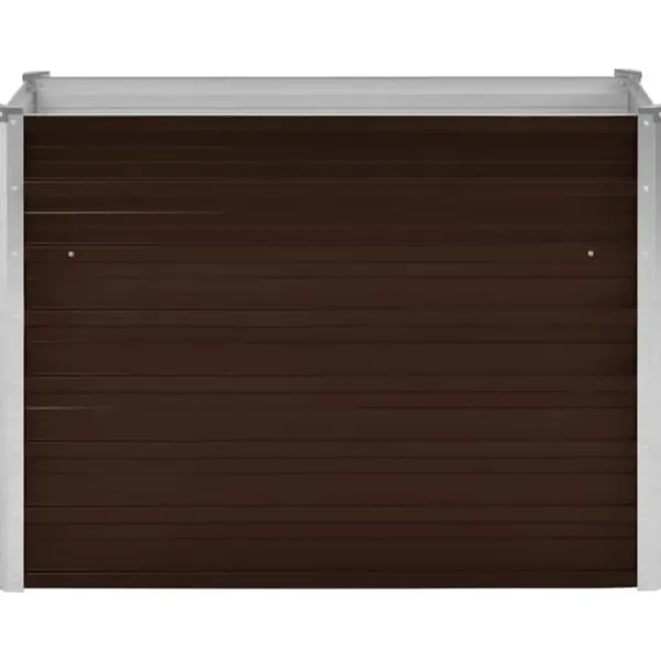 Upphöjd odlingslåda i metall - Galvaniserat stål | Färg: Brun | Storlek: 100x40x77 cm