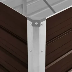Upphöjd odlingslåda i metall - Galvaniserat stål | Färg: Brun | Storlek: 100x40x77 cm