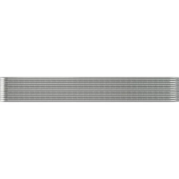 Upphöjd odlingslåda i pulverlackerat stål - Robust och väderbeständig | Färg: Silver | Storlek: 512x80x68 cm