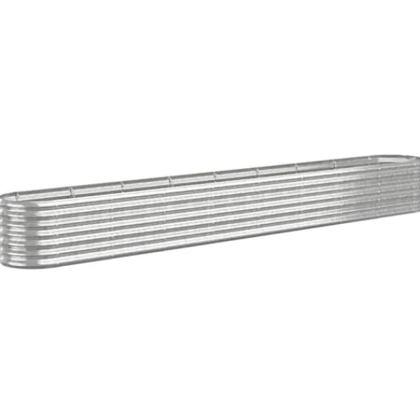 Best Upphöjd odlingslåda i pulverlackerat stål | Färg: Silver | Storlek: 332x40x36 cm Planteringsbänkar