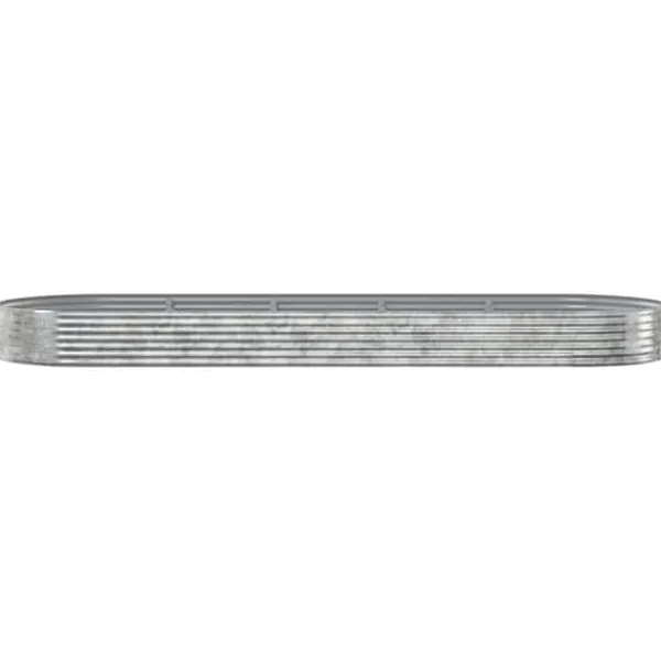 Upphöjd odlingslåda i pulverlackerat stål - Trädgårdsinredning | Färg: Silver | Storlek: 450x140x36 cm