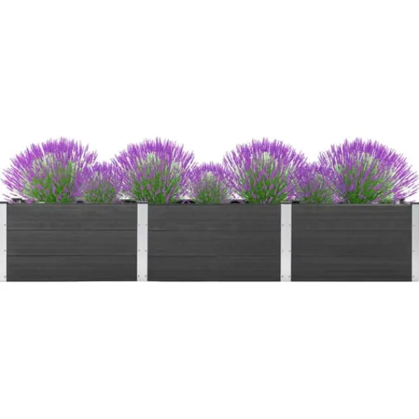 Sale Upphöjd odlingslåda i WPC - Hållbar och väderbeständig | Färg: Grå | Storlek: 300x50x54 cm Planteringsbänkar