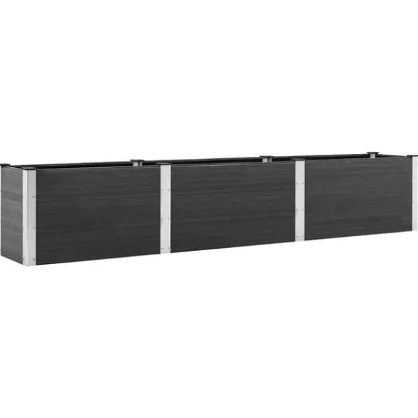Sale Upphöjd odlingslåda i WPC - Hållbar och väderbeständig | Färg: Grå | Storlek: 300x50x54 cm Planteringsbänkar