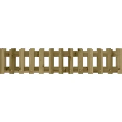 Upphöjd odlingslåda med staket-design i impregnerad furu | Storlek: 150x30x30 cm | Färg: Natur