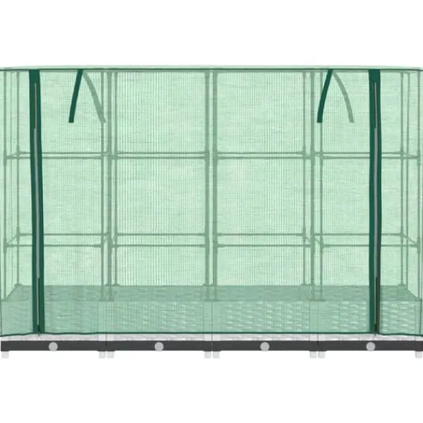 Upphöjd odlingslåda med växthusöverdrag - Rottinglook | Storlek: 160x40x123 cm