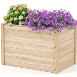 Upphöjd planteringsbädd, 102×64×66 cm, Naturfärgad