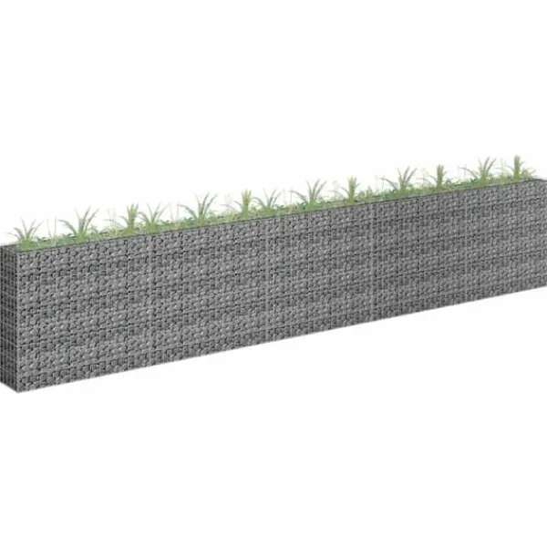 Discount Upphöjd planteringsgabion i galvaniserat stål - Stabil växtbädd | Storlek: 450x30x90 cm Planteringsbänkar