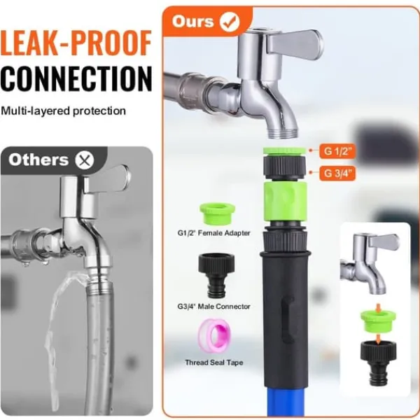 Outlet Uppvärmd vattenslang för RV 15 fot, -45℉ frostskydd, dricksvatten, hållbar design Bevattning