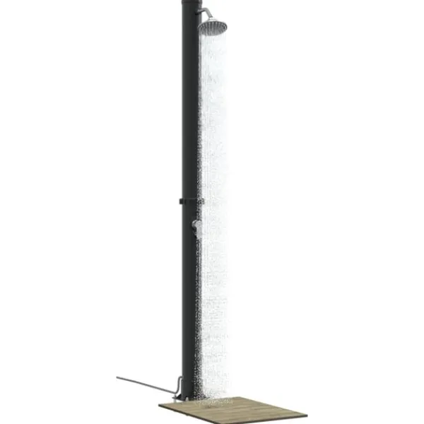 vidaXL Utomhus Solardusch Svart 217 cm PVC och Aluminium