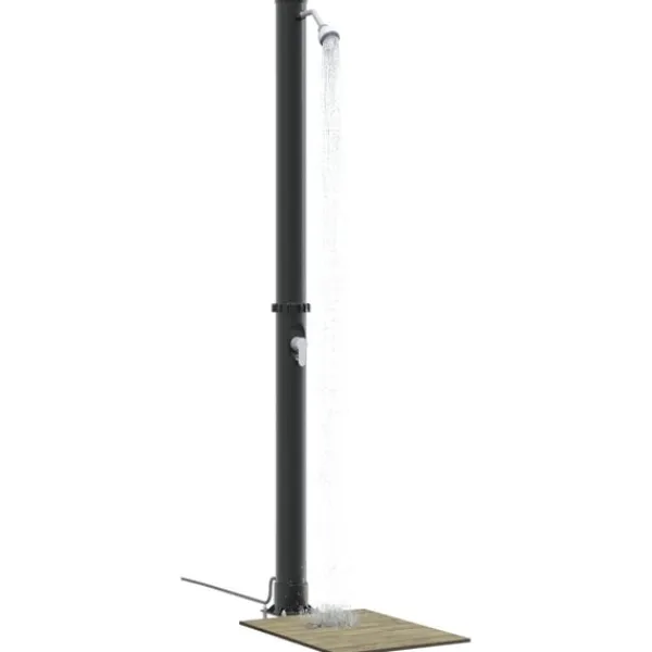 Online Utomhus Solardusch Svart 217 cm PVC och Aluminium Spa & Utomhusbad