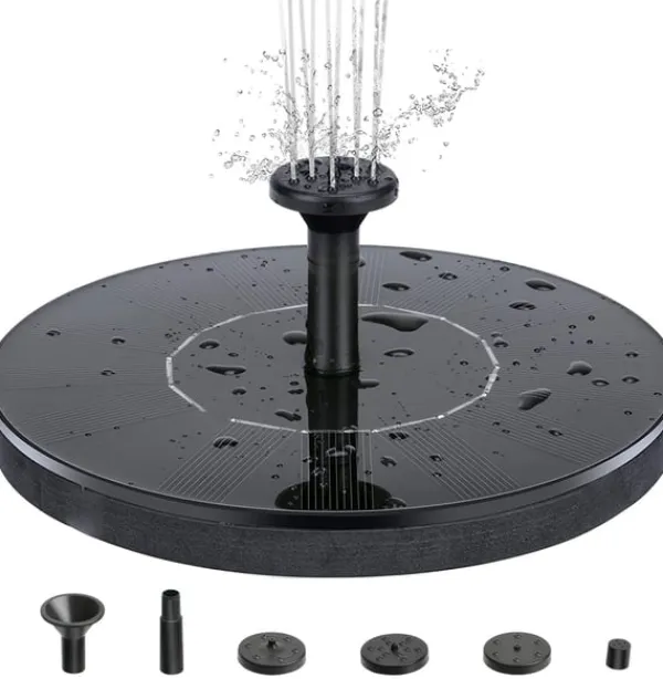 Sale Vattenfontän solcellsdriven 16 cm Svart Fontäner & Dammar