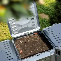 Hot Väderbeständig kompostlåda 1200 L - Snabb kompostering av organiskt material | Färg: Svart | Storlek: 1200 L Kompostering